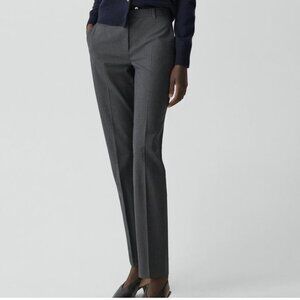 Theory gray full length size 2 women's pants 99%wool sde slip pockets